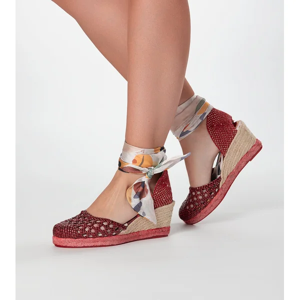 Sandalias de cuña rojas Alma - Imagen 7