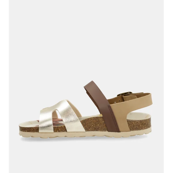 Sandalias oro y marrón - Imagen 3