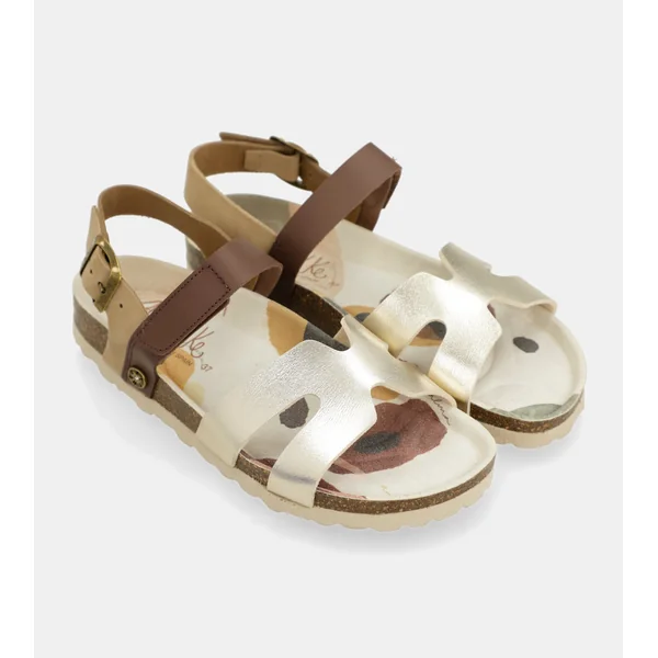 Sandalias oro y marrón - Imagen 6