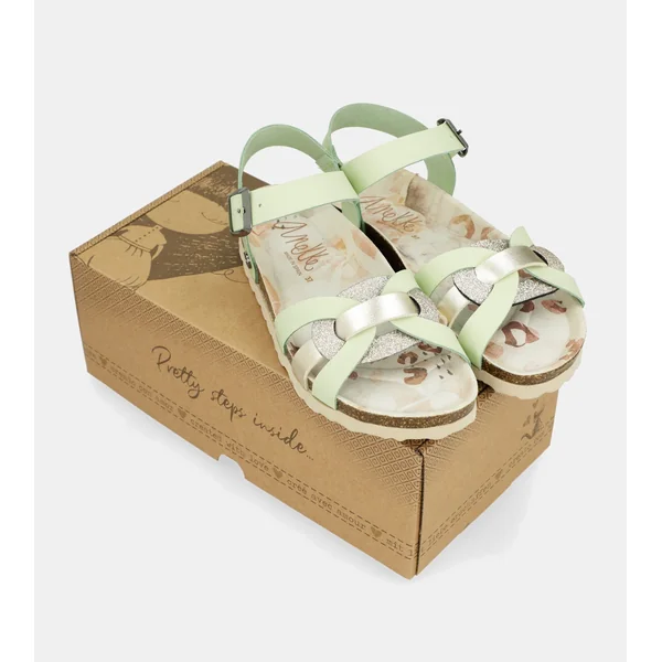 Sandalias tiras verde Memories - Imagen 7