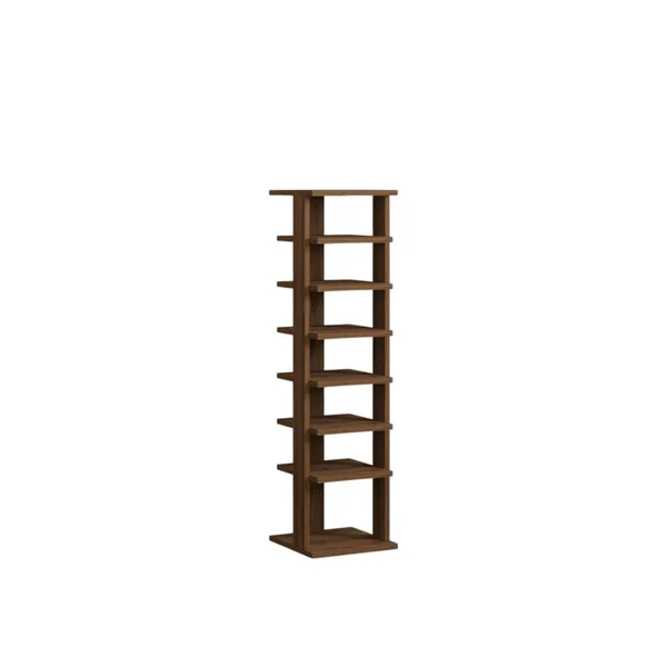 Scarpiera in legno "Ayka" - 30 x 30 x 110 cm - Marrone