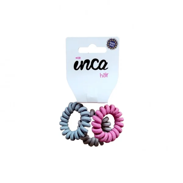 Set 3 Gomas de Pelo Tipo Cable de Teléfono Forradas - Inca