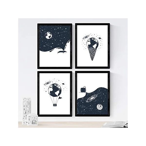 Set de 4 Láminas NACNIC Tierra Espacio (A4)