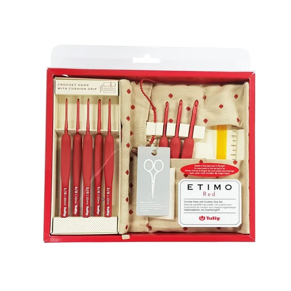 Set de Ganchillos Tulip Etimo Red con Estuche y Accesorios