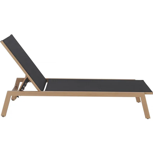 Set di 2 lettini "Elysia" in alluminio finto legno - Nero - Imagen 5