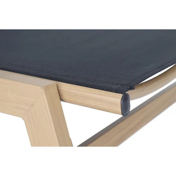 Set di 2 lettini "Elysia" in alluminio finto legno - Nero - Imagen 6