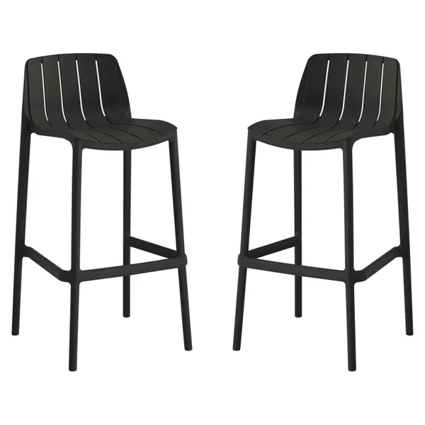 Set di 2 seggioloni da giardino impilabili "Vaena" - Nero
