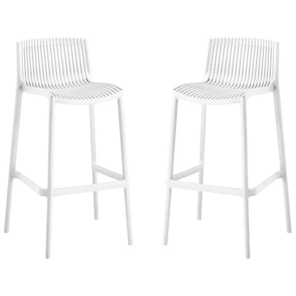 Set di 2 seggioloni impilabili in plastica "Néora" - Bianco
