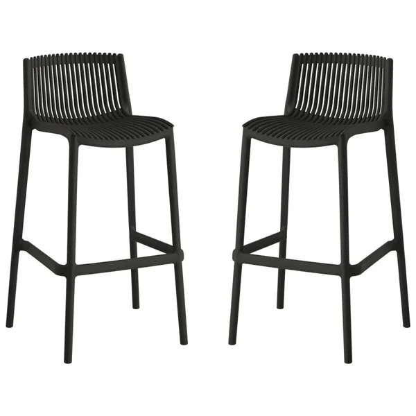 Set di 2 seggioloni impilabili in plastica "Néora" - Nero