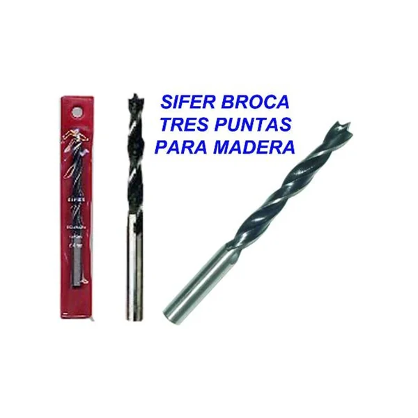 Sifer broca tres puntas para madera 6