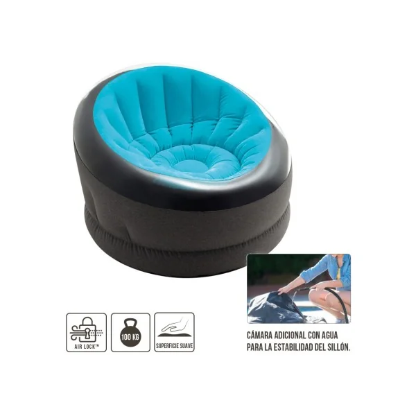 Sillón inflable INTEX Empire azul cielo - Imagen 3