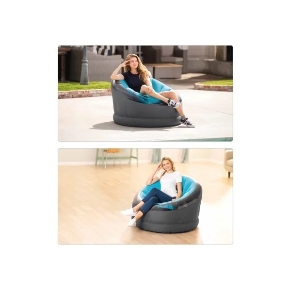 Sillón inflable INTEX Empire azul cielo - Imagen 4