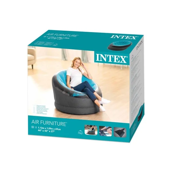 Sillón inflable INTEX Empire azul cielo - Imagen 5