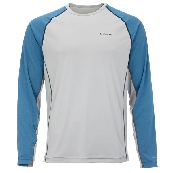 Simms Solarflex LS Crewneck Solid camiseta de manga larga nightfall heather/sterling
