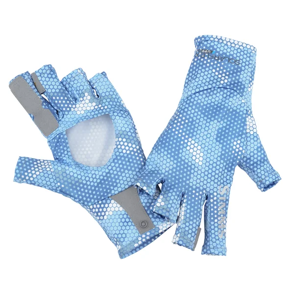 Simms Solarflex Sunglove guante hex camo azul cielo