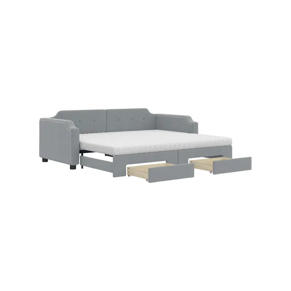 Sofá Cama Nido VIDAXL Gris Tela (90x200 cm)