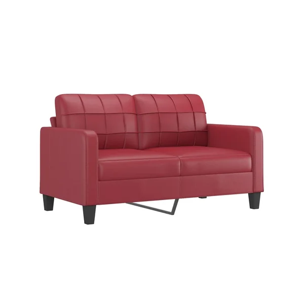 Sofá De 2 Plazas VIDAXL Rojo Cuero (140 cm)