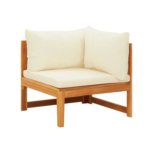 Sofá de esquina VIDAXL Blanco Madera de acacia (66x66x60 cm)