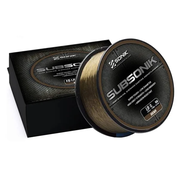SONIK SUBSONIK BROWN 0,38 mm 22 Lb 1200m monofilamento - Arapaima Fishing