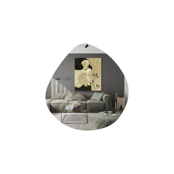 Specchio in legno "Besso" - 60 x 60 cm - Nero