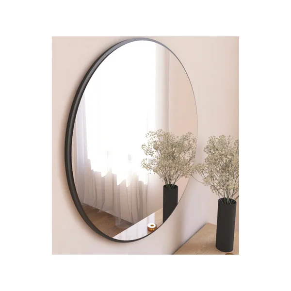 Specchio in legno "Ozze" - 60 x 60 cm - Nero - Imagen 2