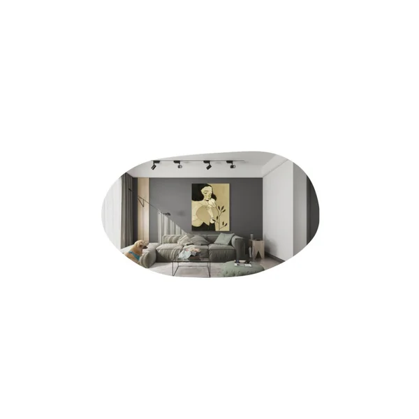 Specchio in legno "Vanomi" - 52 x 89 cm - Nero