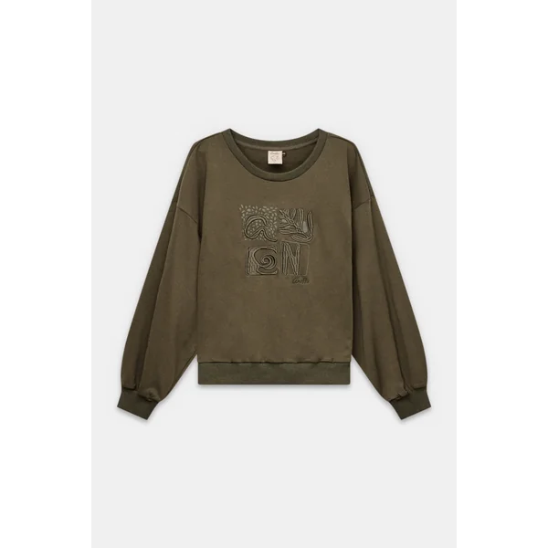 Sudadera de manga larga verde militar