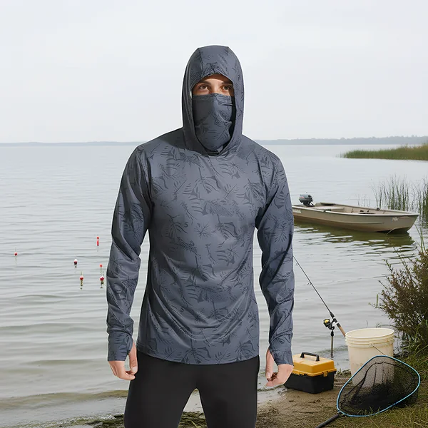Sudadera de Pesca de Alto Rendimiento con Mascarilla