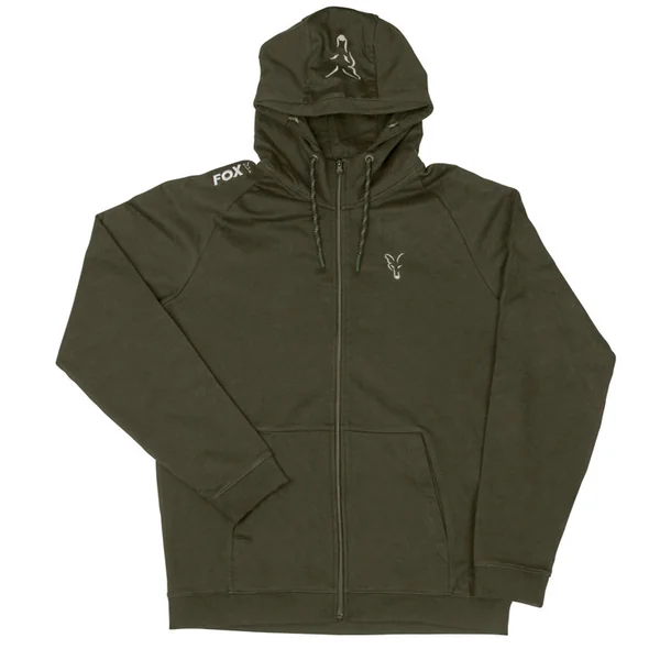 SUDADERA FOX VERDE CON CAPUCHA Y CREMALLERA