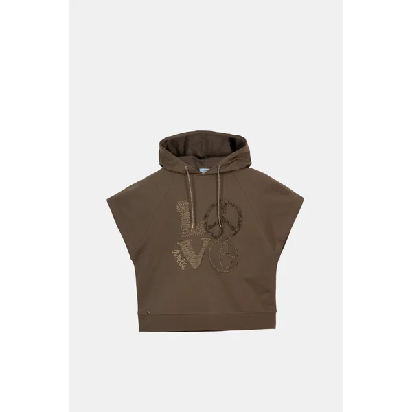 Sudadera verde sin mangas Peace & Love