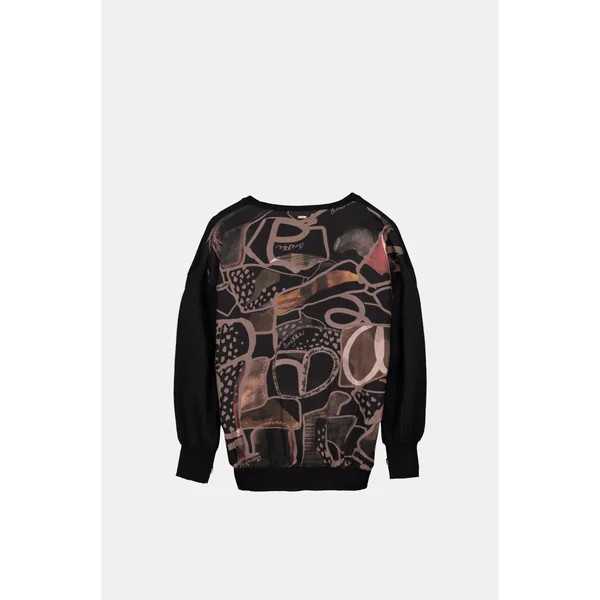 Suéter negro con espalda estampada - Imagen 2