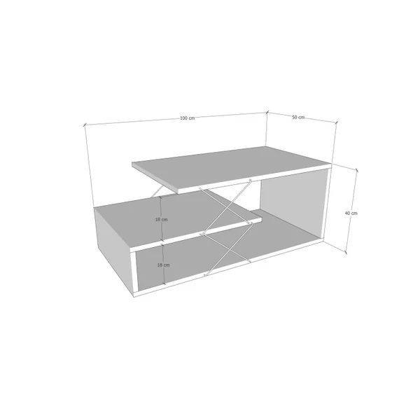 Table basse en bois "Cayenne" - 100 x 50 x 40 cm - Blanc