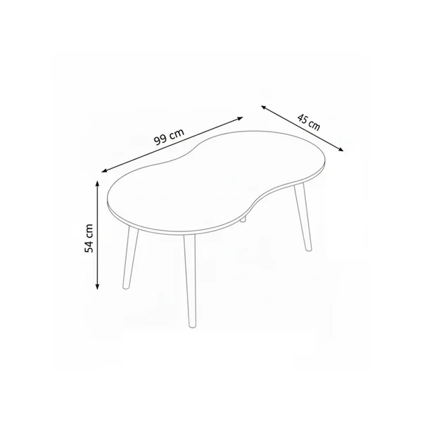 Table basse en bois "Moon" 99 x 54 x 45 cm - Noyer - Imagen 5
