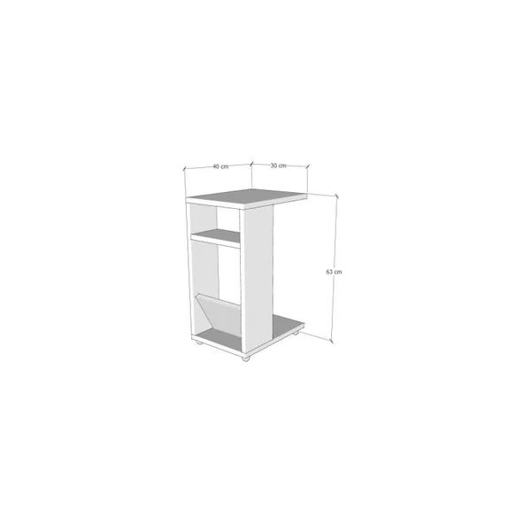 Table d'appoint en bois "Filinta" - 30 x 40 x 63 cm - Blanc