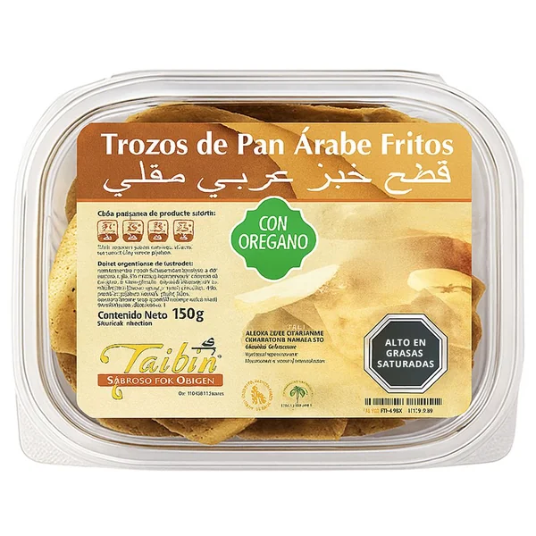 Taibin Trozos Pan Arabe Frito con Oregano 150gr