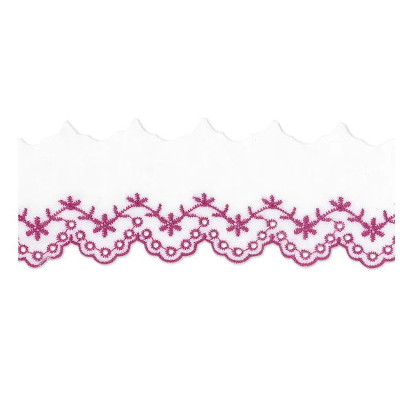 Tira bordada blanca/fucsia PC10-6