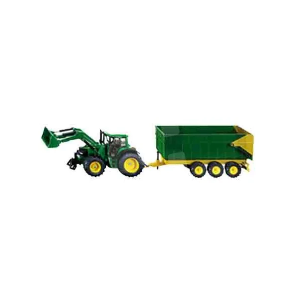TRACTOR JD CON CARGADOR Y REMOLQUE