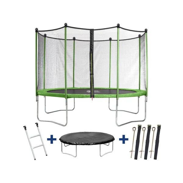 Trampolim "Yoopi" - Ø 4,25 m - com rede + escada + cobertura + kit de fixação