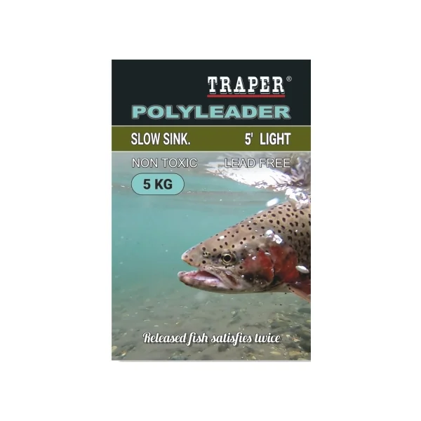 Traper Trucha Polyleader 5 pies No Tóxico Sin Plomo