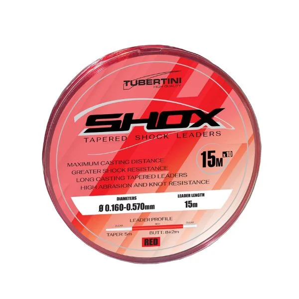 Tubertini Shox Tapered Leaders Red - Monty pesca