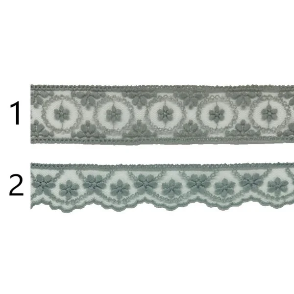 Tul bordado y nylon gris PC57-5