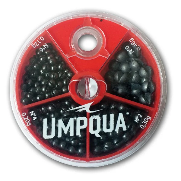 Umpqua 4-way Split Shot Surtido de sujeción de plomo