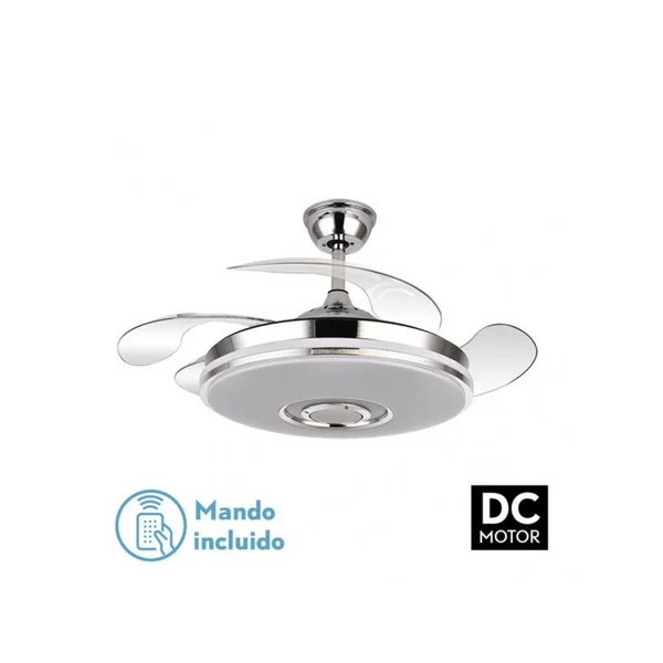 Ventilador de techo DC Noto 72W Cromo con bluetooth FABRILAMP