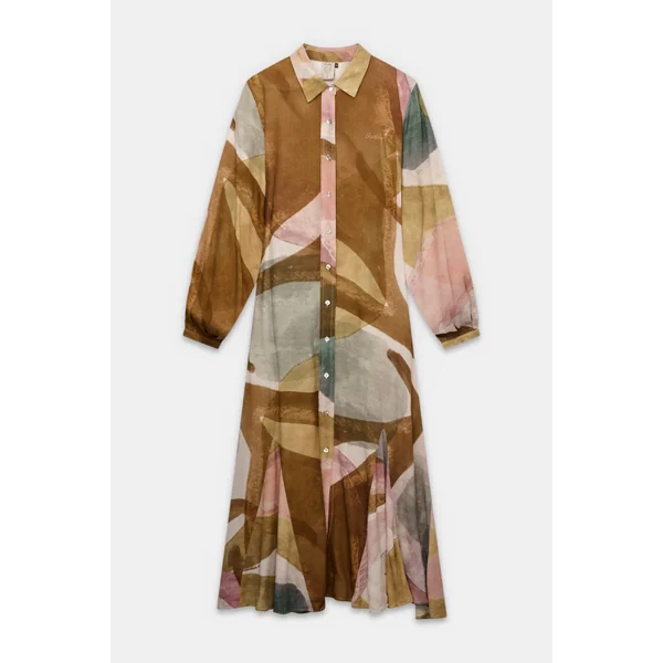 Vestido de manga larga midi