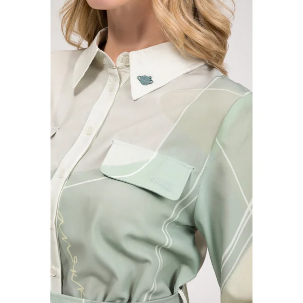 Vestido de manga larga verde - Imagen 4