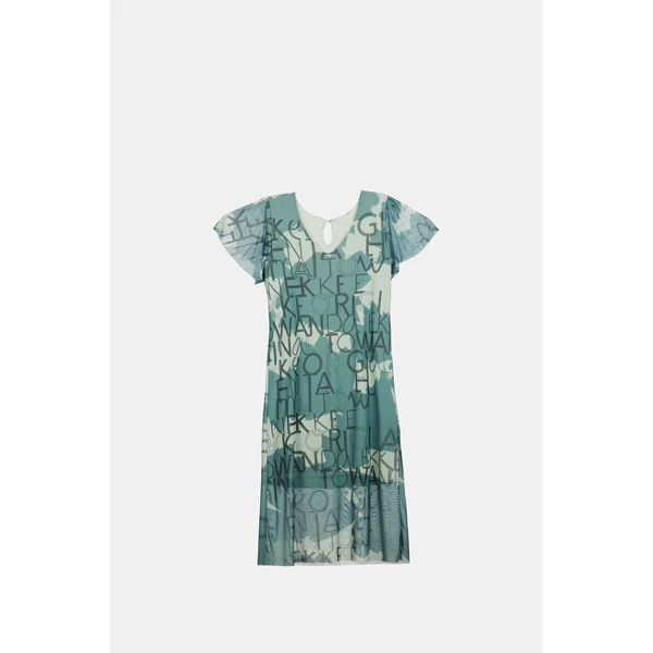 Vestido manga corta verde