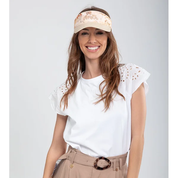 Visera beige estampada