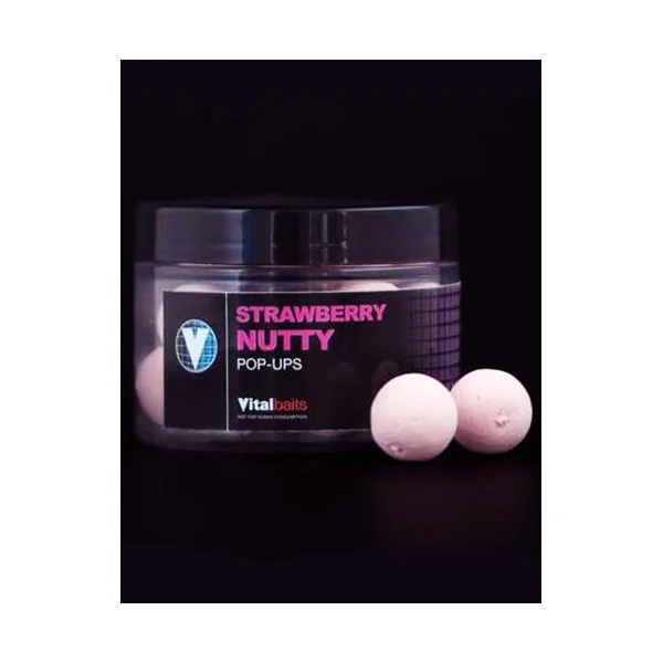 VITALBAITS STRAWBERRY NUTTY POP UPS 14 mm - Arapaima Fishing