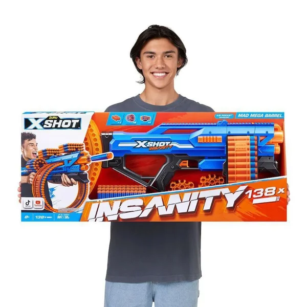 Zuru XShot Insanity Mad Mega Barrel 8+ - Imagen 6